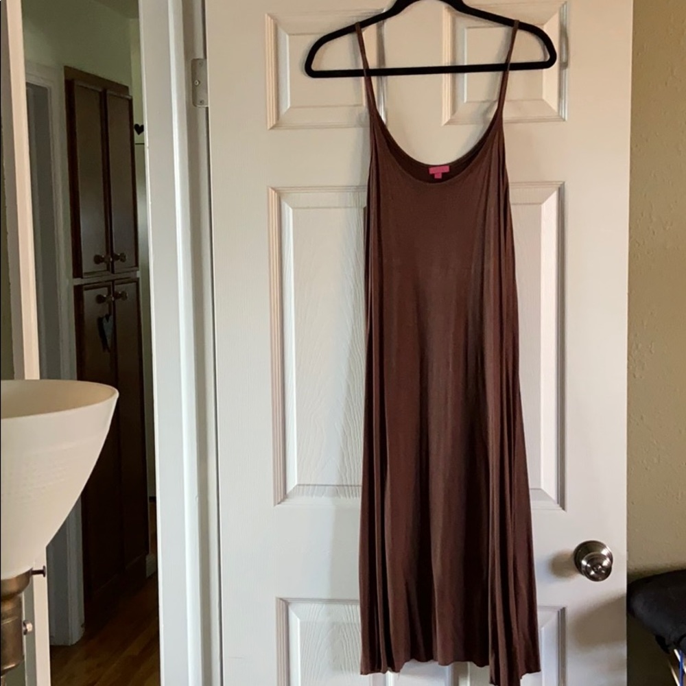 Chan Luu Brown Size S Simple Slip Spagetti Strap